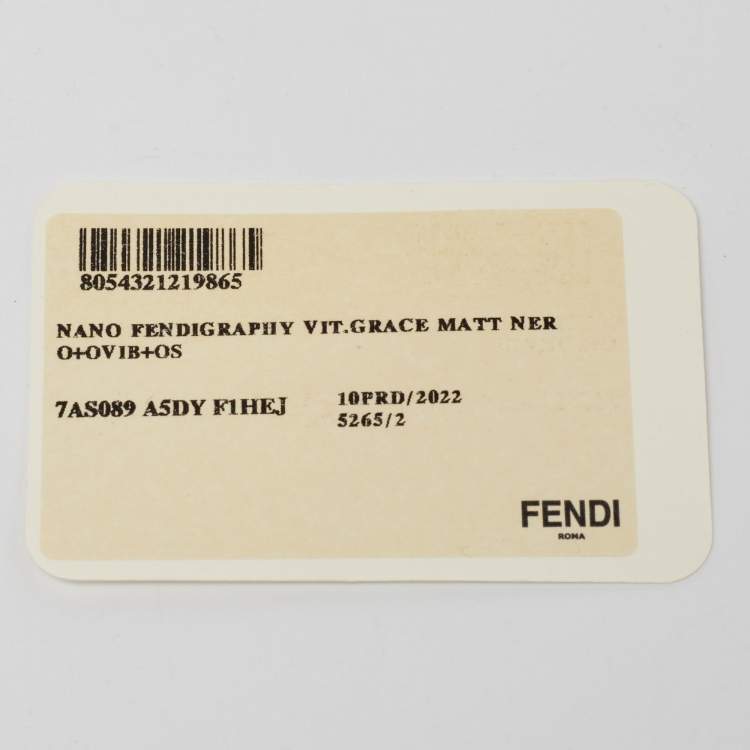 Pre Owned Fendi Black Leather Nano Fendigraphy Hobo