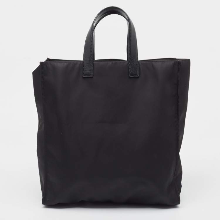 Pre Owned Fendi Black Nylon Monster Eye Shopper Tote
