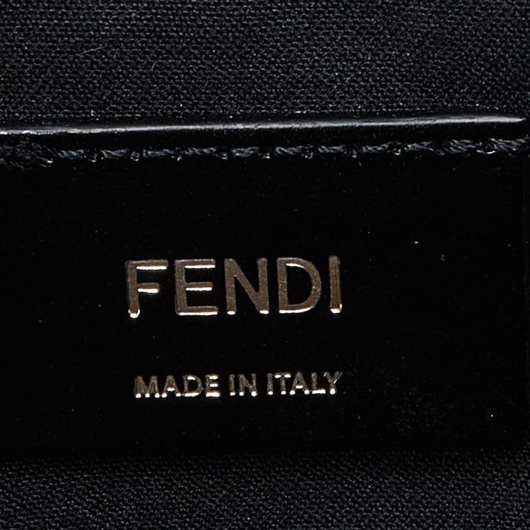 Pre Owned Fendi Tri Color Coated Canvas and Leather Diagonal Wristlet Pouch