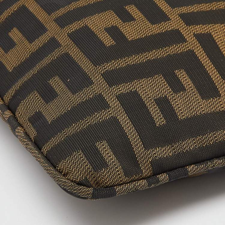 مملوكة مسبقًا Fendi Tobacco Zucca Canvas and Leather Flat Bag