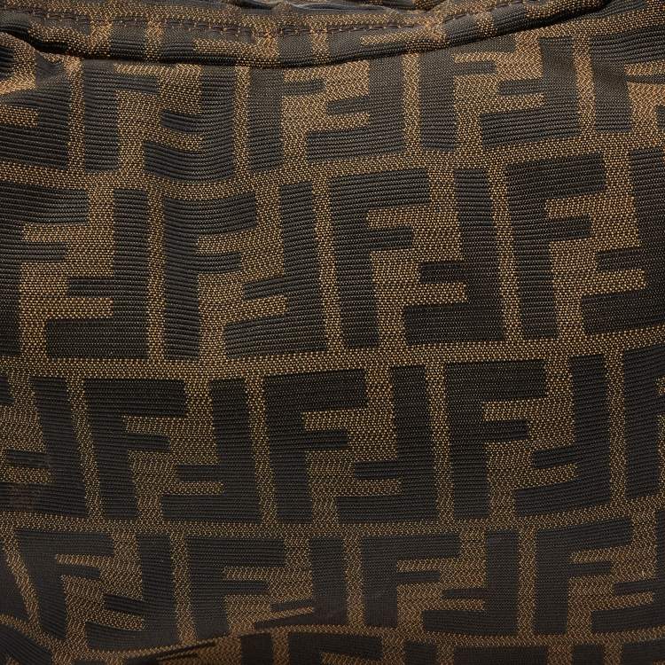 Pre Owned Fendi Tobacco Zucca Canvas and Leather Chef Chain Link Hobo