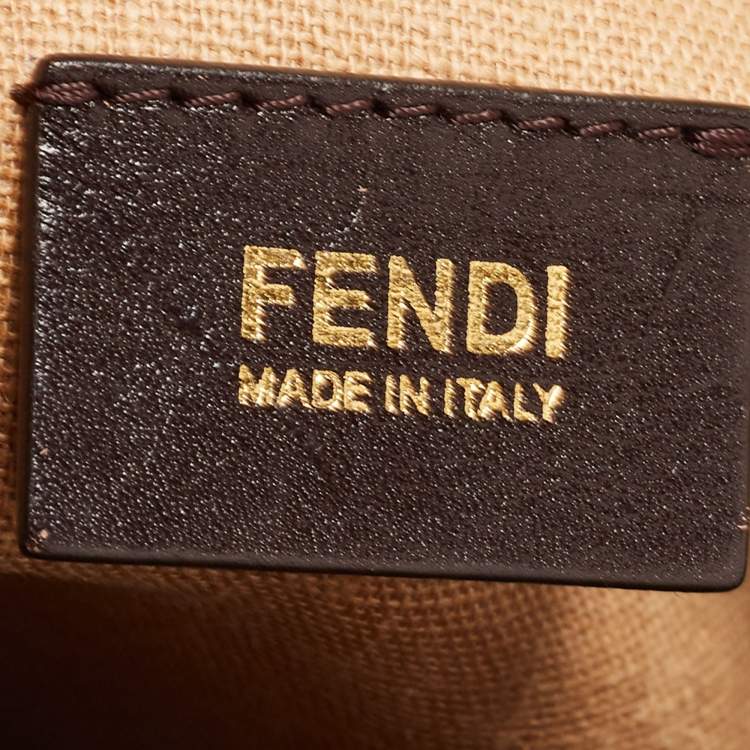 Pre Owned Fendi Black Pequin Stripe Embossed Leather Large Claudia Shoulder Bag