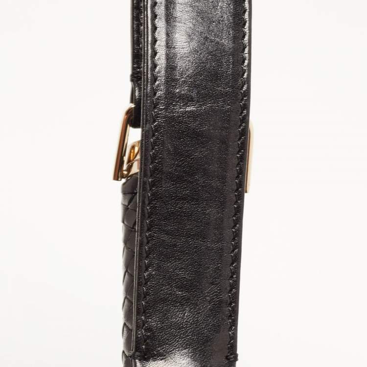 Pre Owned Fendi Black Velvet and Leather Wisteria Spy Hobo