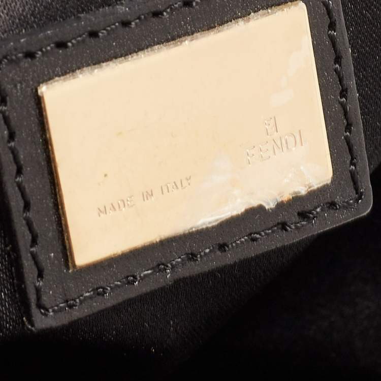 Pre Owned Fendi Black Velvet and Leather Wisteria Spy Hobo