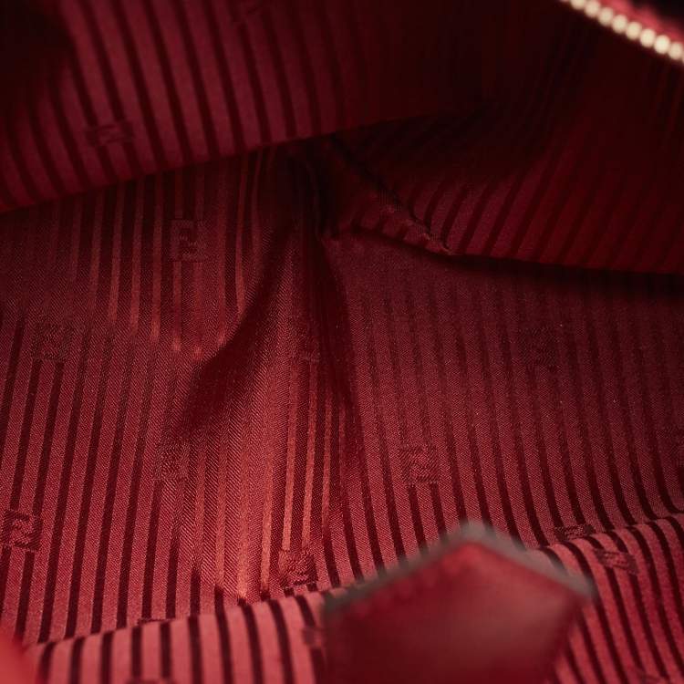 Pre Owned Fendi Red Leather Medium 2Jours Tote