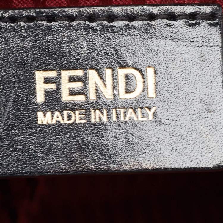 Pre Owned Fendi Red Leather Medium 2Jours Tote