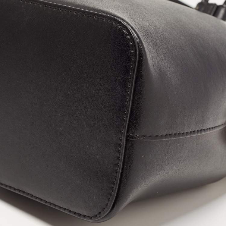 Pre Owned Fendi Black Leather Mini Mon Tresor Bucket Bag