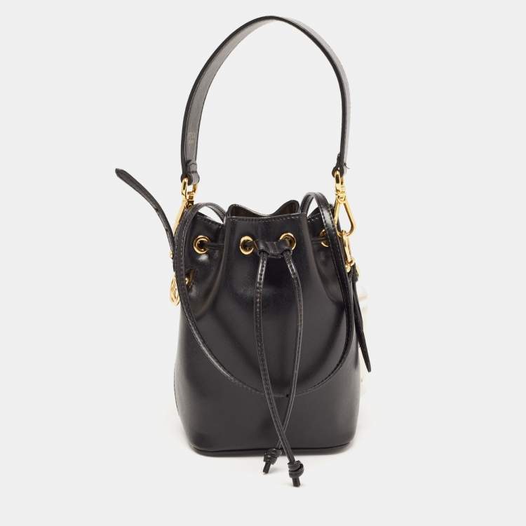 Handbags Fendi Fendi Black Mon Tresor Mini Leather Bucket Bag