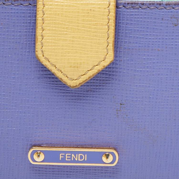 Pre Owned Fendi Multicolor Leather Gusset Card Holder