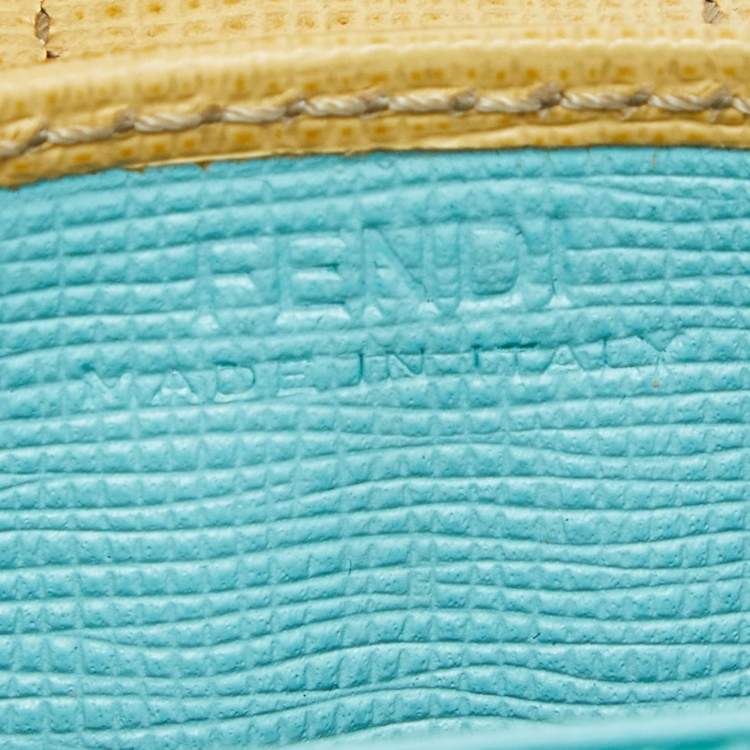 Pre Owned Fendi Multicolor Leather Gusset Card Holder