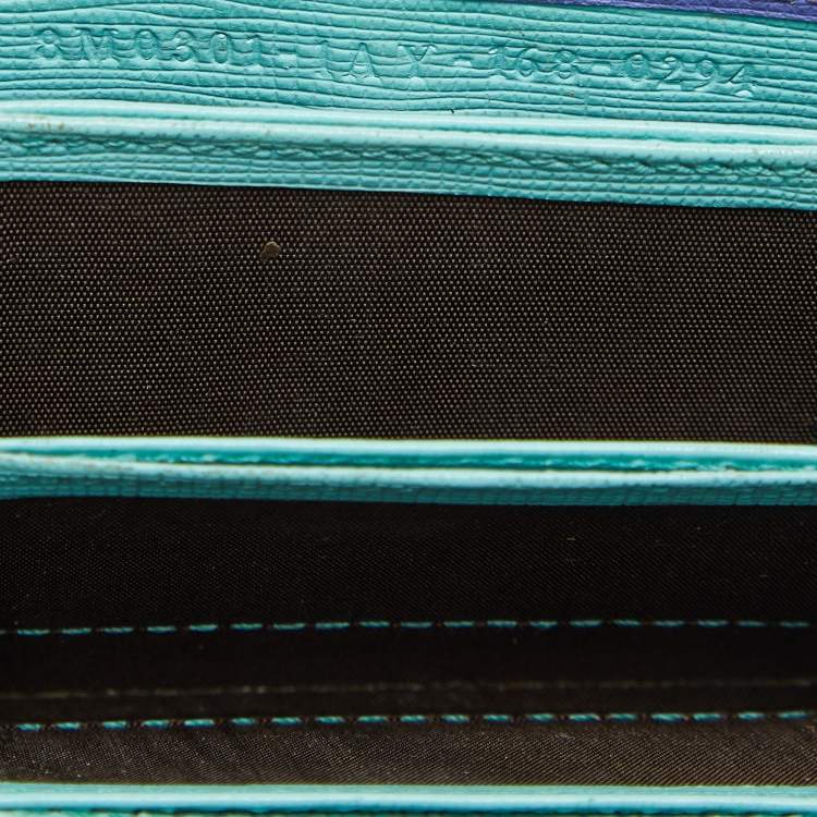 Pre Owned Fendi Multicolor Leather Gusset Card Holder