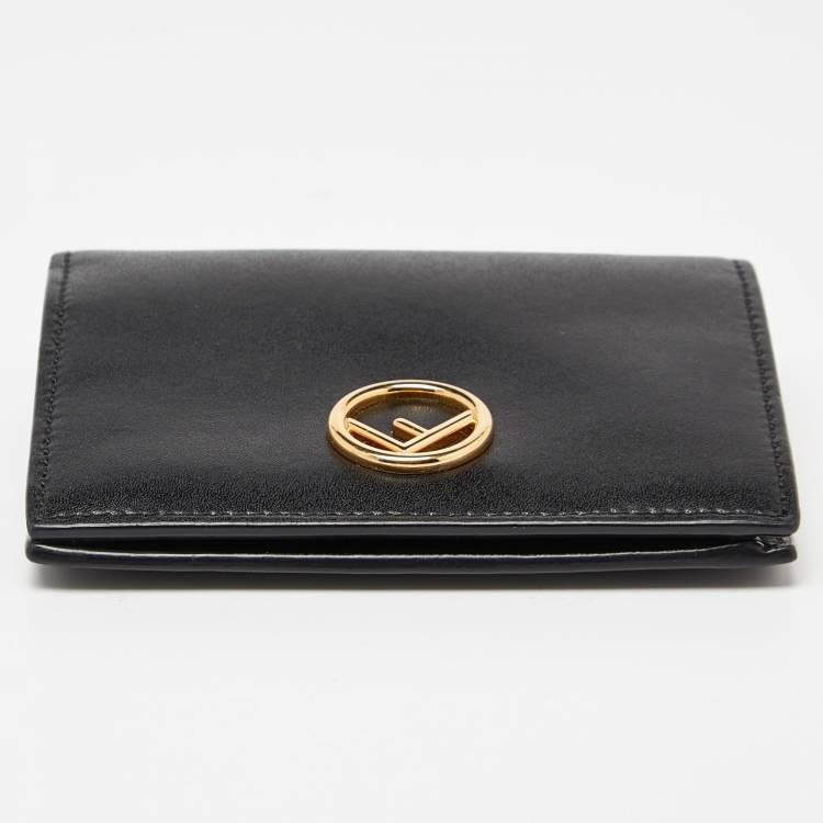 Pre Owned Fendi Black Leather F is Fendi Bifold Wallet