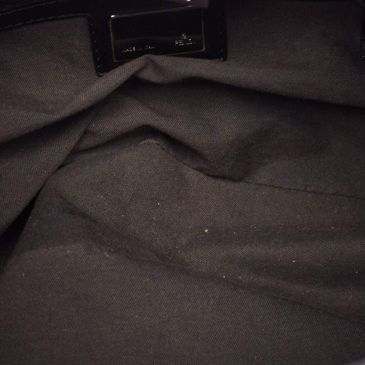 Pre Owned Fendi Black Zucchino Canvas and Leather Hobo