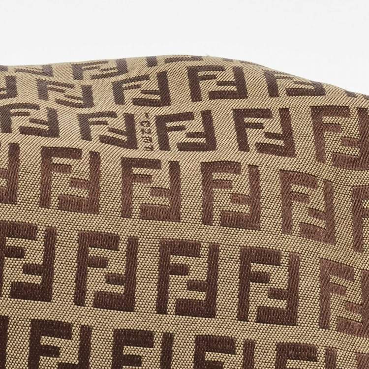 Pre Owned Fendi Beige/Brown Zucchino Fabric and Leather Mama Baguette Bag