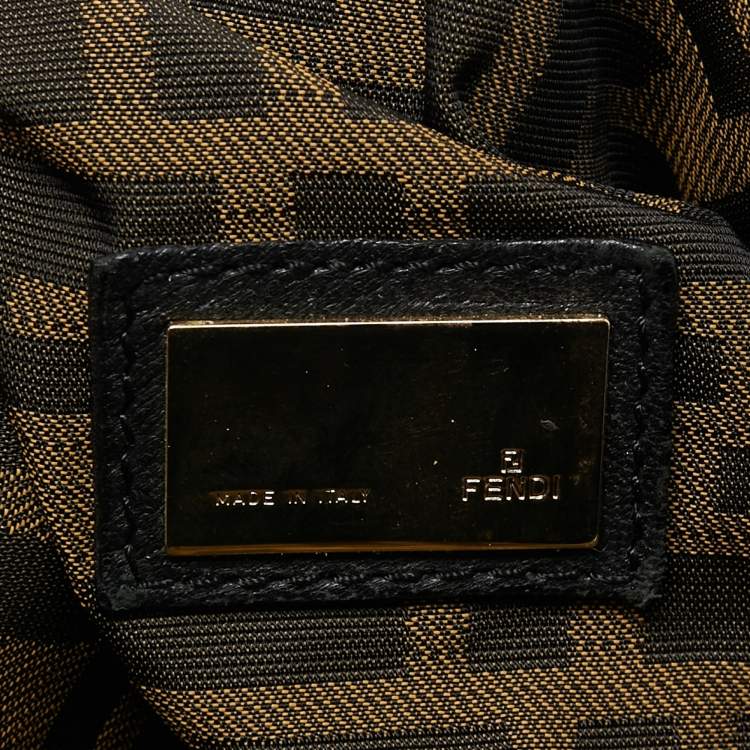 Pre Owned Fendi Black Nappa Leather Spy Bag