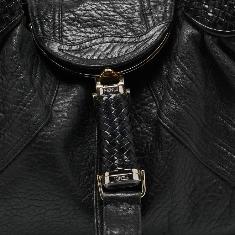 Pre Owned Fendi Black Nappa Leather Spy Bag