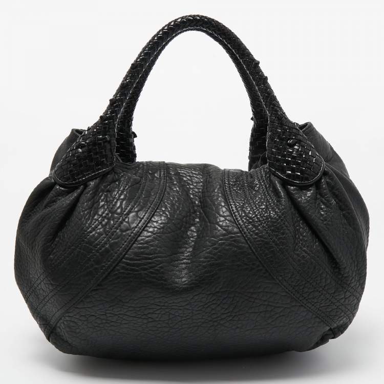 Pre Owned Fendi Black Nappa Leather Spy Bag