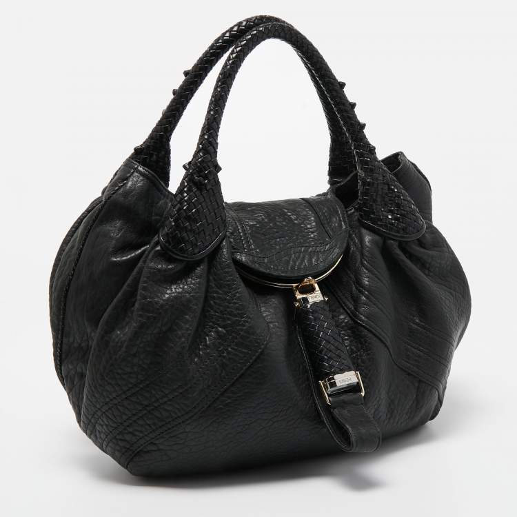 Pre Owned Fendi Black Nappa Leather Spy Bag