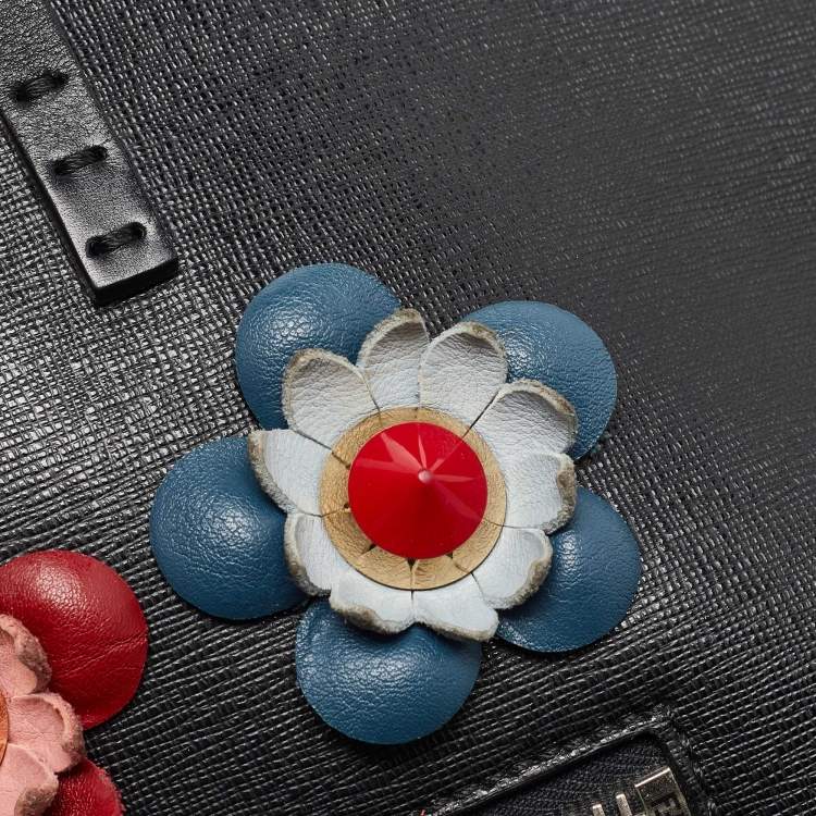 مملوكة مسبقًا Fendi Black/Peach Leather Monster Roll Tote