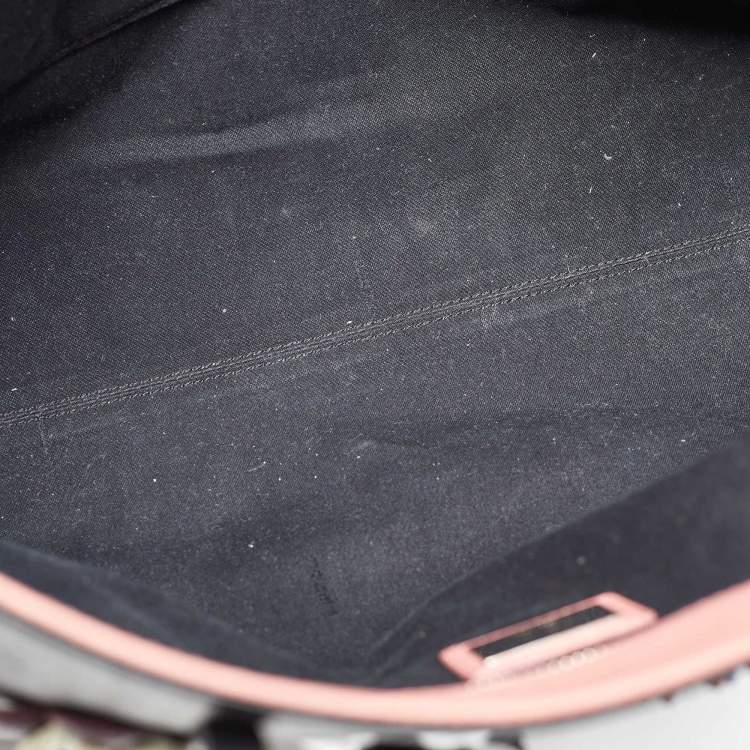 مملوكة مسبقًا Fendi Black/Peach Leather Monster Roll Tote
