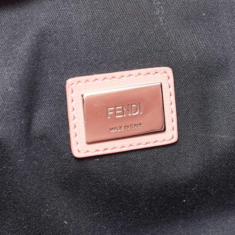 مملوكة مسبقًا Fendi Black/Peach Leather Monster Roll Tote