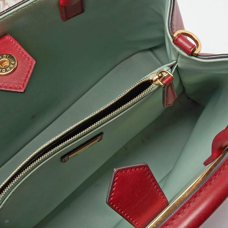 Pre Owned Fendi Red Leather Small 2Jours Tote