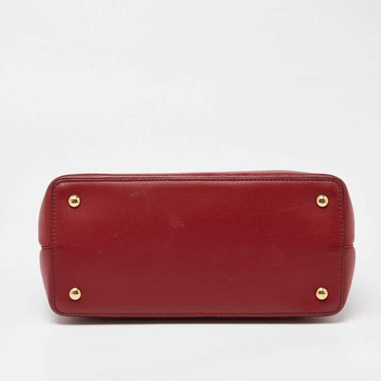 Pre Owned Fendi Red Leather Small 2Jours Tote