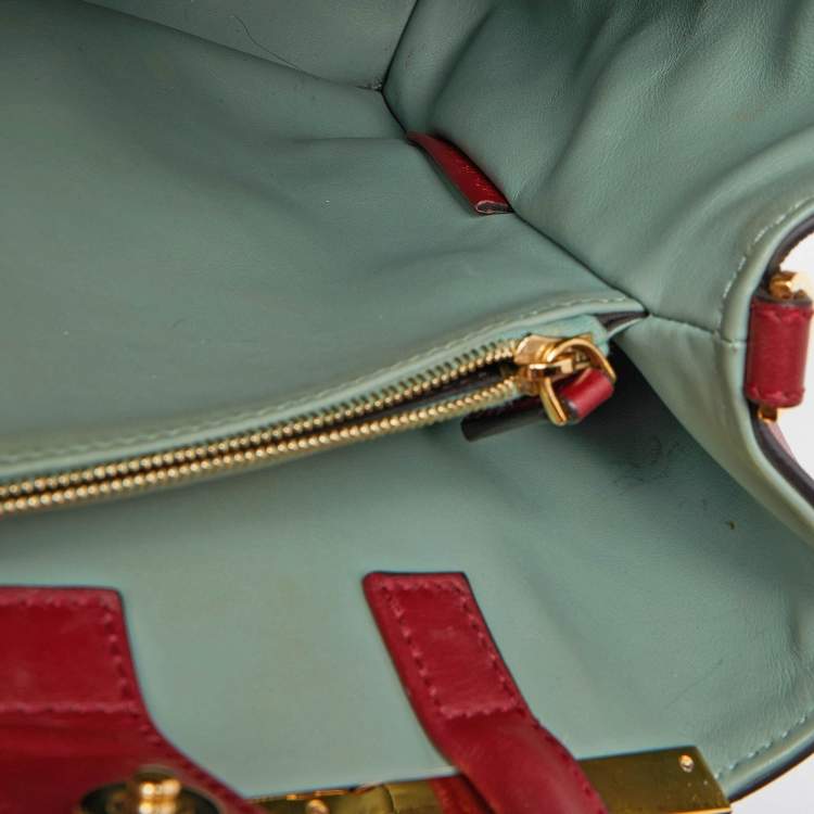 Pre Owned Fendi Red Leather Small 2Jours Tote