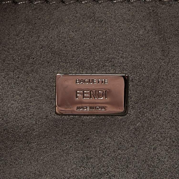 Pre Owned Fendi Yellow Leather and Fur Micro Monster Baguette Bag