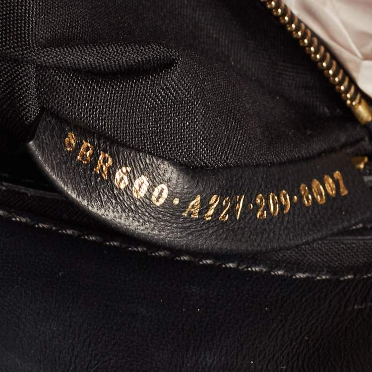 Pre Owned Fendi Black Zucca Embossed Leather Medium Baguette Bag