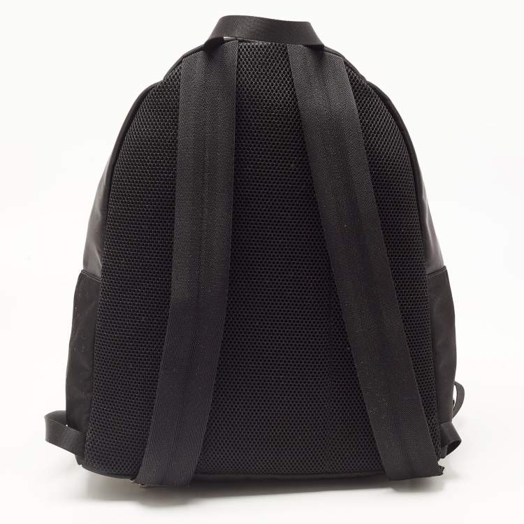 Pre Owned Fendi Yellow/Black Nylon And Leather Monster Backpack