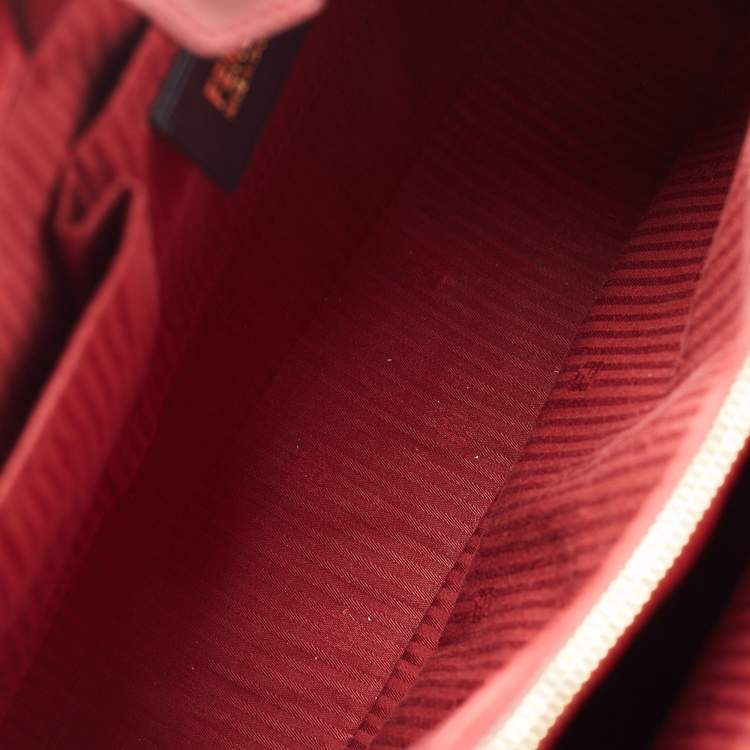 Pre Owned Fendi Red Leather Medium 2Jours Tote