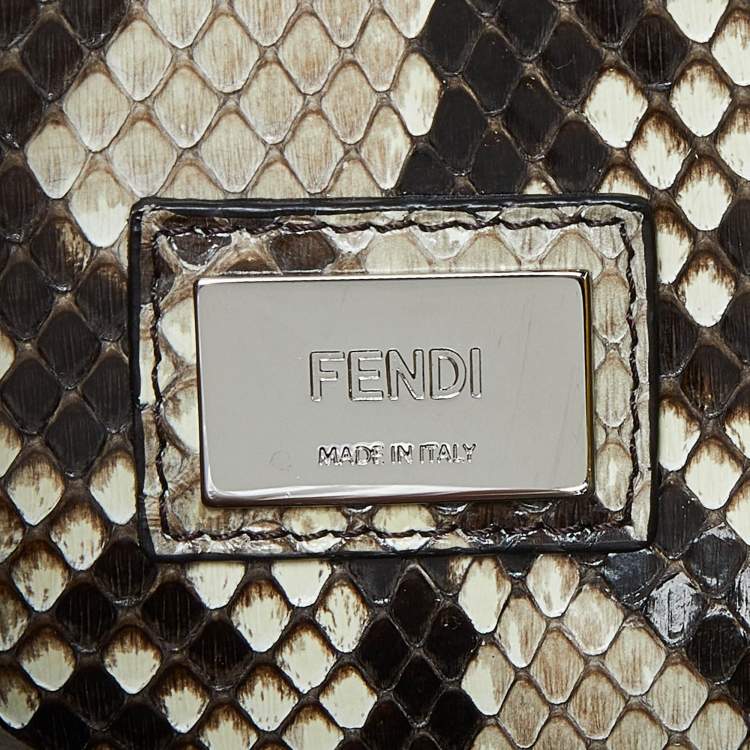 مملوكة مسبقًا Fendi Yellow Python Medium Peekaboo Top Handle Bag