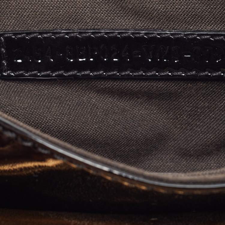 Pre Owned Fendi Black/Gold Patent and Leather B Clutch
