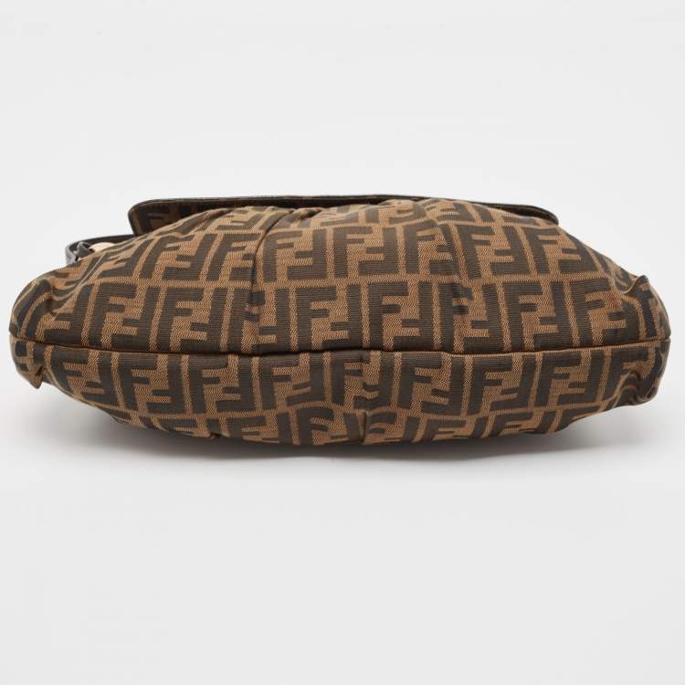 Pre Owned Fendi Tobacco Zucca Canvas and Leather Chef Shoulder Bag