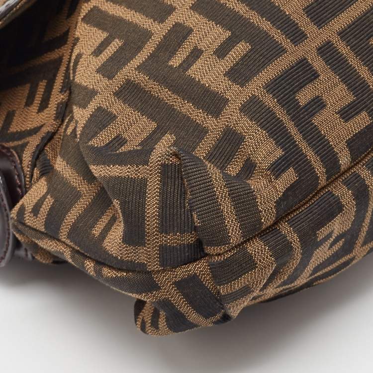 Pre Owned Fendi Tobacco Zucca Canvas and Leather Chef Shoulder Bag
