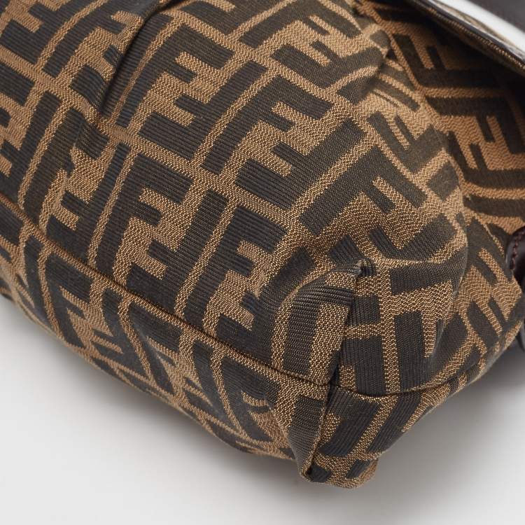 Pre Owned Fendi Tobacco Zucca Canvas and Leather Chef Shoulder Bag