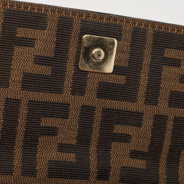 Pre Owned Fendi Tobacco Zucca Canvas and Leather Chef Shoulder Bag