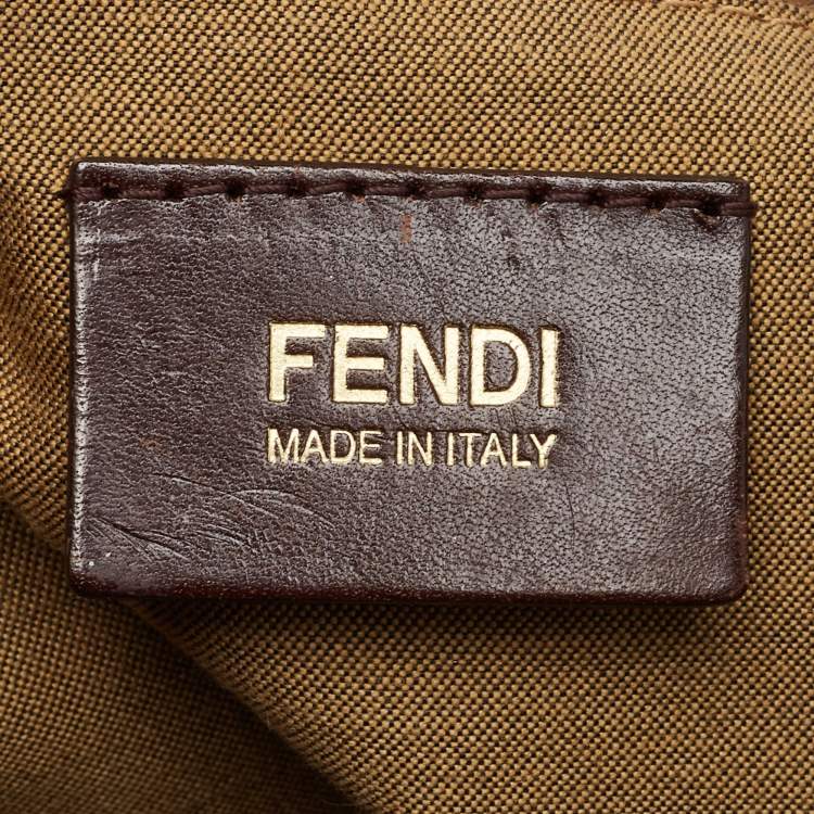 Pre Owned Fendi Tobacco Zucca Canvas and Leather Chef Shoulder Bag
