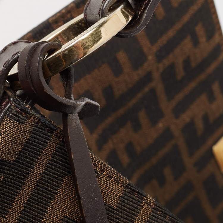 Pre Owned Fendi Tobacco Zucca Canvas and Leather Chef Shoulder Bag