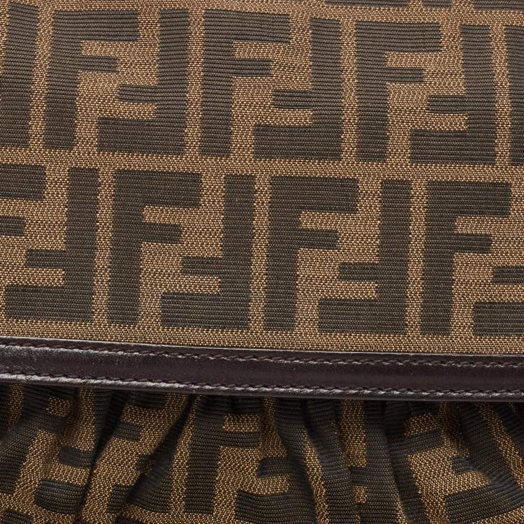 Pre Owned Fendi Tobacco Zucca Canvas and Leather Chef Shoulder Bag