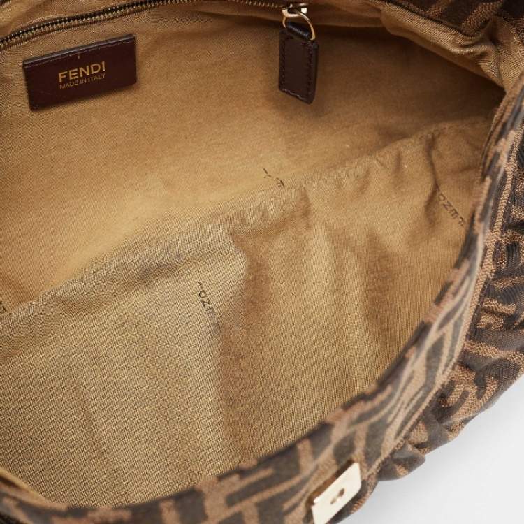 Pre Owned Fendi Tobacco Zucca Canvas and Leather Chef Shoulder Bag