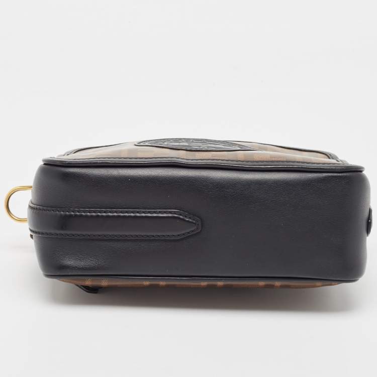 Pre Owned Fendi Tobacco/Black Coated Canvas and Leather F is Fendi  Stamp Patch Camera Bag