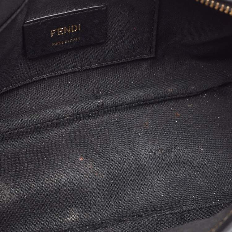 Pre Owned Fendi Tobacco/Black Coated Canvas and Leather F is Fendi  Stamp Patch Camera Bag
