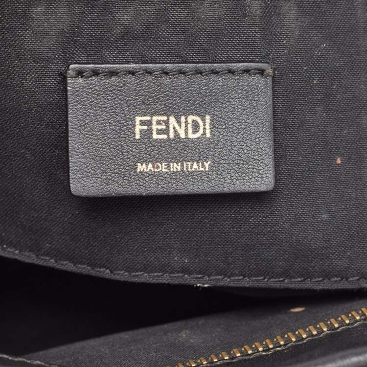 Pre Owned Fendi Tobacco/Black Coated Canvas and Leather F is Fendi  Stamp Patch Camera Bag