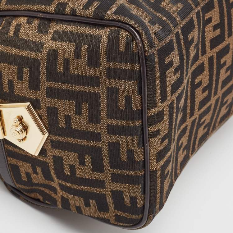 مملوكة مسبقًا Fendi Tobacco Zucca Canvas Medium Boston Bag