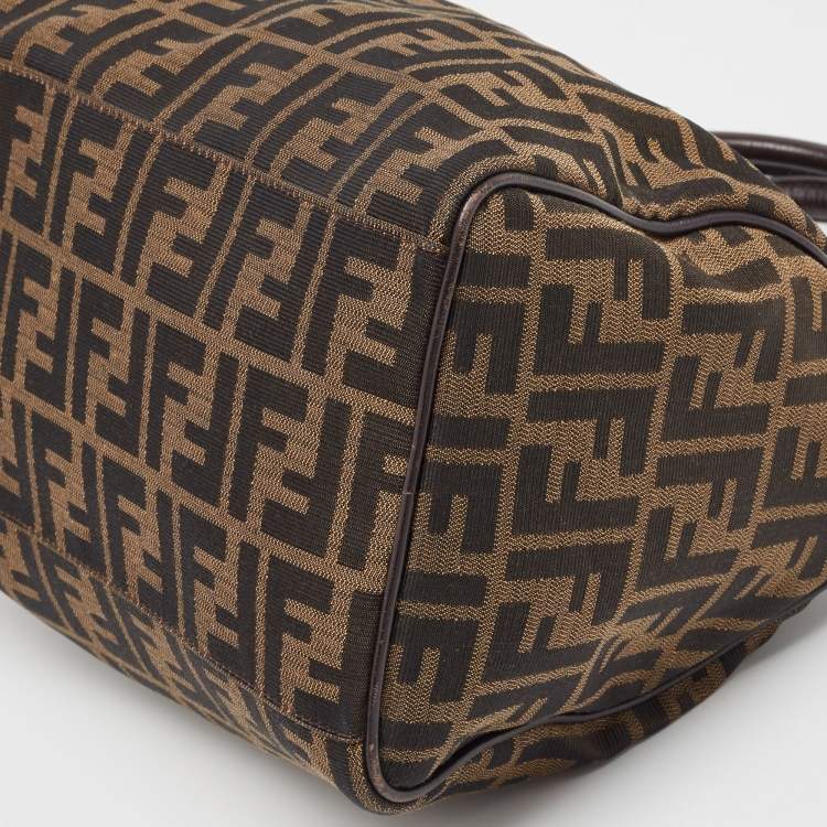 مملوكة مسبقًا Fendi Tobacco Zucca Canvas Medium Boston Bag