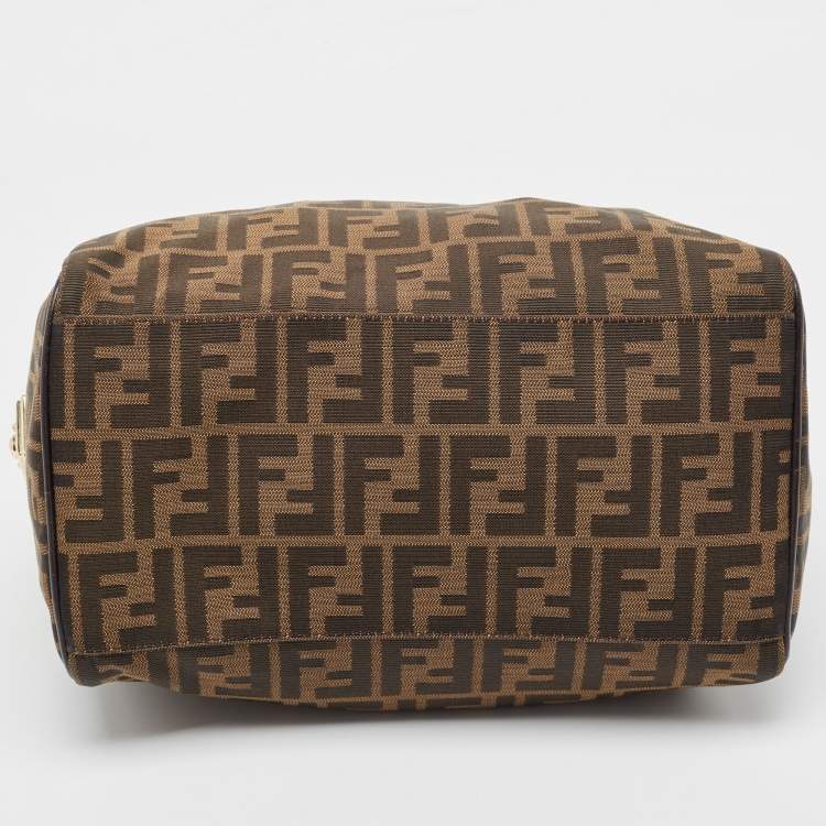 مملوكة مسبقًا Fendi Tobacco Zucca Canvas Medium Boston Bag
