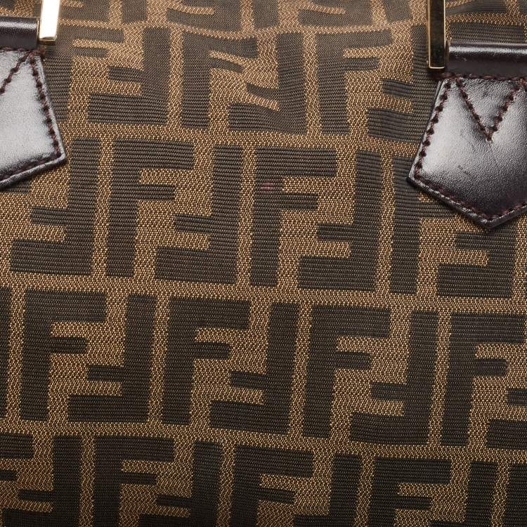 مملوكة مسبقًا Fendi Tobacco Zucca Canvas Medium Boston Bag