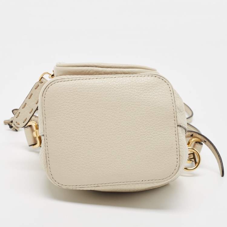 Pre Owned Fendi Grey/Green Leather Mini Mon Tresor Bucket Bag